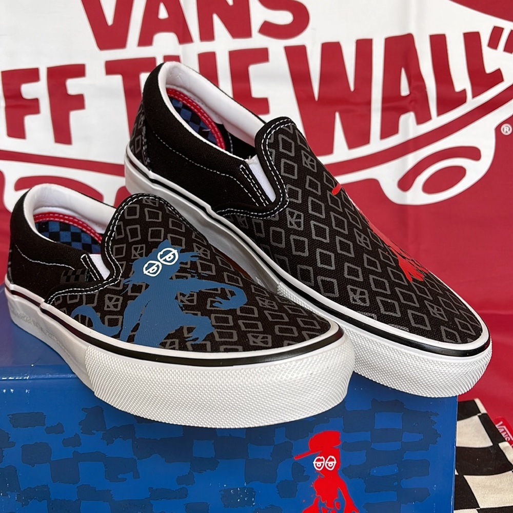 Vans Men’s Skate Slip-On Krooked By Natas For Ray Barbee sneakers - Picture 10 of 16